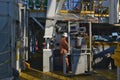 Driling module on the working deck of an offshore platform Royalty Free Stock Photo