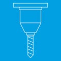 Drill bit icon, outline style Royalty Free Stock Photo