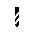 Drill bit icon, simple black isolated. Schematic sign for instructions or manual. Technical literature and web design. Vector
