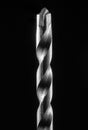 Drill Bit metal set isolated on black background Royalty Free Stock Photo