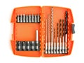 Drill bit set in box Royalty Free Stock Photo