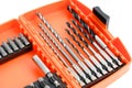 Drill bit set in box Royalty Free Stock Photo