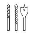 Drill bits linear icon Royalty Free Stock Photo