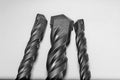 drill bits for perforator close-up on a white background Royalty Free Stock Photo