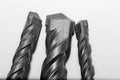 drill bits for perforator close-up on a white background Royalty Free Stock Photo