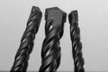 drill bits for perforator close-up on a white background Royalty Free Stock Photo