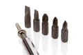 Drill bits on white Royalty Free Stock Photo