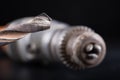 Drill and concrete drill bits. Tools for construction workers Royalty Free Stock Photo