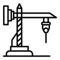 Drill crane icon, outline style Royalty Free Stock Photo