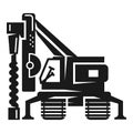 Drill excavator icon, simple style Royalty Free Stock Photo