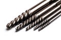 Drill extractors close up view isolated on white background Royalty Free Stock Photo