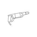 Drill Hammer Mechanical Tool Line Simple Logo