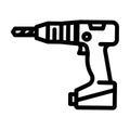 drill hole assembly furniture line icon vector illustration