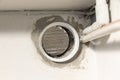 Drill a Hole Through Concrete Wall For Bathroom Air Duct Royalty Free Stock Photo