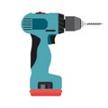 Drill icon cordless vector electric driver power tool. Construction screwdriver hand work drilling Royalty Free Stock Photo