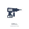 Drill icon. Trendy flat vector Drill icon on white background fr Royalty Free Stock Photo