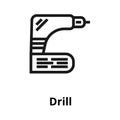 Drill thin line icon