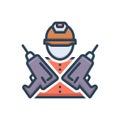 Color illustration icon for Drill Master, perforator and machine Royalty Free Stock Photo