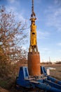 Drill pipe with large drill pipe for well construction suspended from the chain