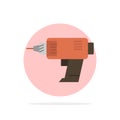 Drill, Power, Machine, Cordless, Electronics Abstract Circle Background Flat color Icon