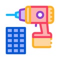 Drill repair battery icon vector outline illustration