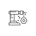 Drill repair machine icon. Element of manufacturing