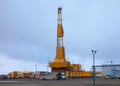 Massive equipment used in the oil-drilling business in the arctic Royalty Free Stock Photo