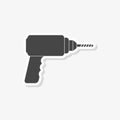 Drill sticker, Electric Drill flat icon, simple vector icon Royalty Free Stock Photo