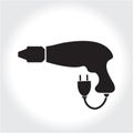 Drill tool icon, black silhouette. Element logo isolated on white background. Royalty Free Stock Photo