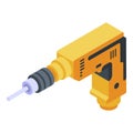 Drill tool icon, isometric style Royalty Free Stock Photo