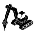 Drill tractor icon, simple style Royalty Free Stock Photo