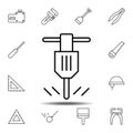 drill, way icon. Simple thin line, outline vector element of Construction tools icons set for UI and UX, website or mobile Royalty Free Stock Photo