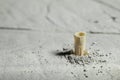 Drilled hole in concrete with screw dowel Royalty Free Stock Photo