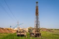 Drillers produce core sampling Royalty Free Stock Photo