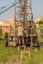 Drillers produce core sampling Royalty Free Stock Photo