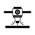drilling cnc Line Vector Icon easily modified