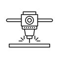 drilling cnc Line Vector Icon easily modified