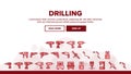 Drilling Equipment Landing Header Vector