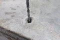 Drilling holes in concrete