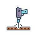 Color illustration icon for Drilling, tool and electric Royalty Free Stock Photo