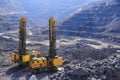 Drilling machine in the quarry Royalty Free Stock Photo