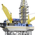Drilling offshore platform closeup . 3d rendering Royalty Free Stock Photo