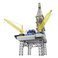 Drilling offshore platform isolated. 3d rendering