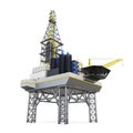 Drilling offshore platform isolated. 3d rendering Royalty Free Stock Photo