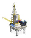 Drilling offshore platform isolated. 3d rendering Royalty Free Stock Photo
