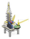 Drilling offshore platform isolated. 3d rendering Royalty Free Stock Photo
