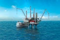 Drilling offshore Platform in sea