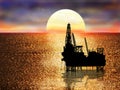 Drilling platform on sea