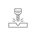 Drilling process line outline icon