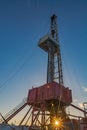 Drilling rig for deep drilling in oil and gas. Royalty Free Stock Photo